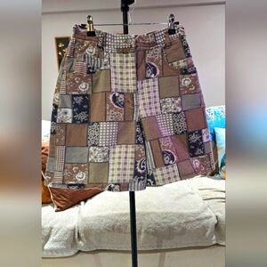 Vintage "RAZZ Sport" high waist mom patchwork denim neutral shorts